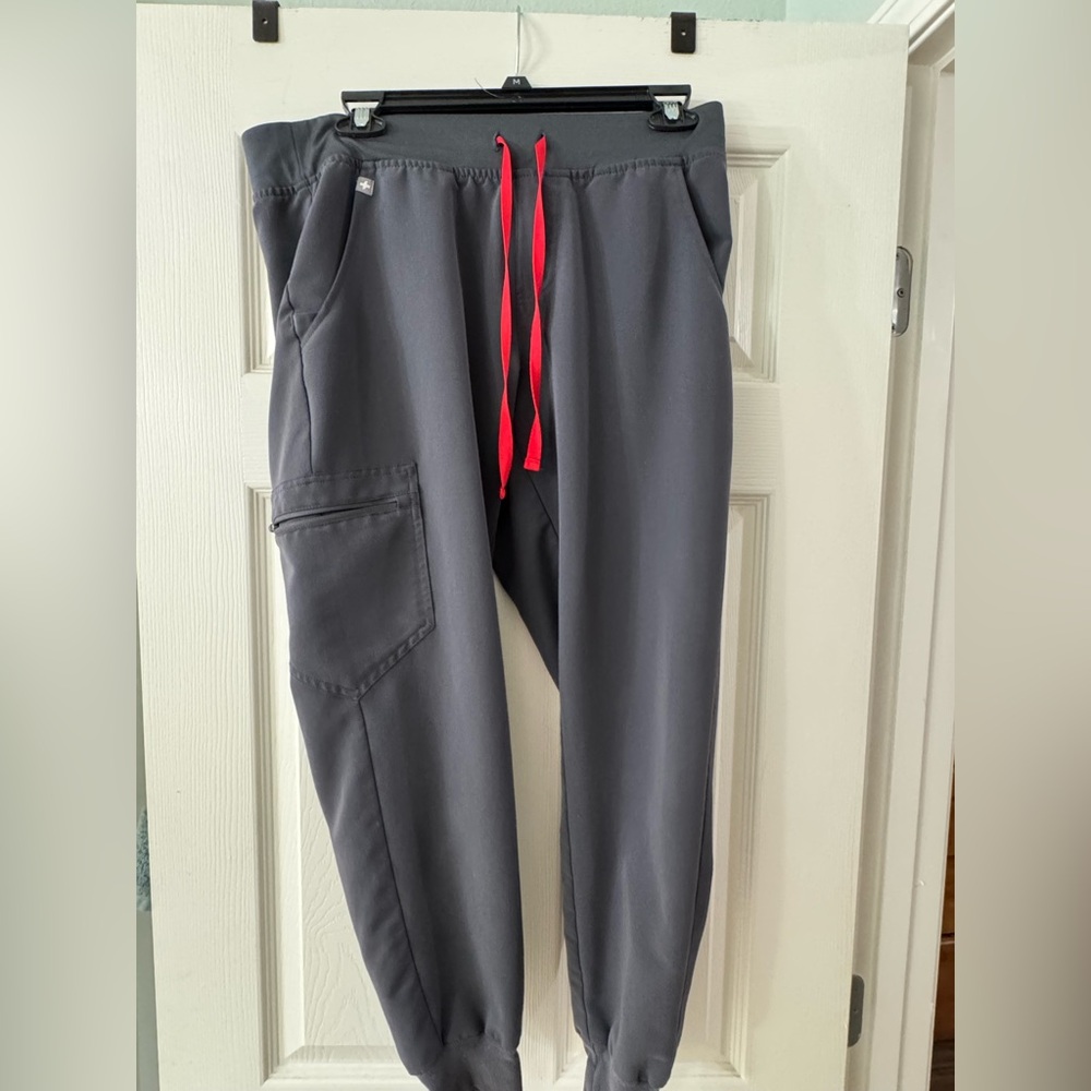 Figs Women’s Charcoal Joggers with Red Drawstring